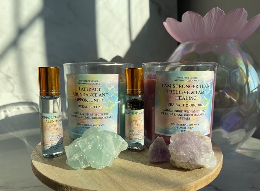AFFIRMATION CRYSTAL CANDLES - Etsy