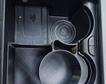 Organizador de vasos más grande para Hyundai Palisade (2019-2022), compatible con carga inalámbrica, dos tamaños.