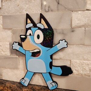 Bluey Holographic Plate Character Desk Stand or Play Toy Sparkle ...