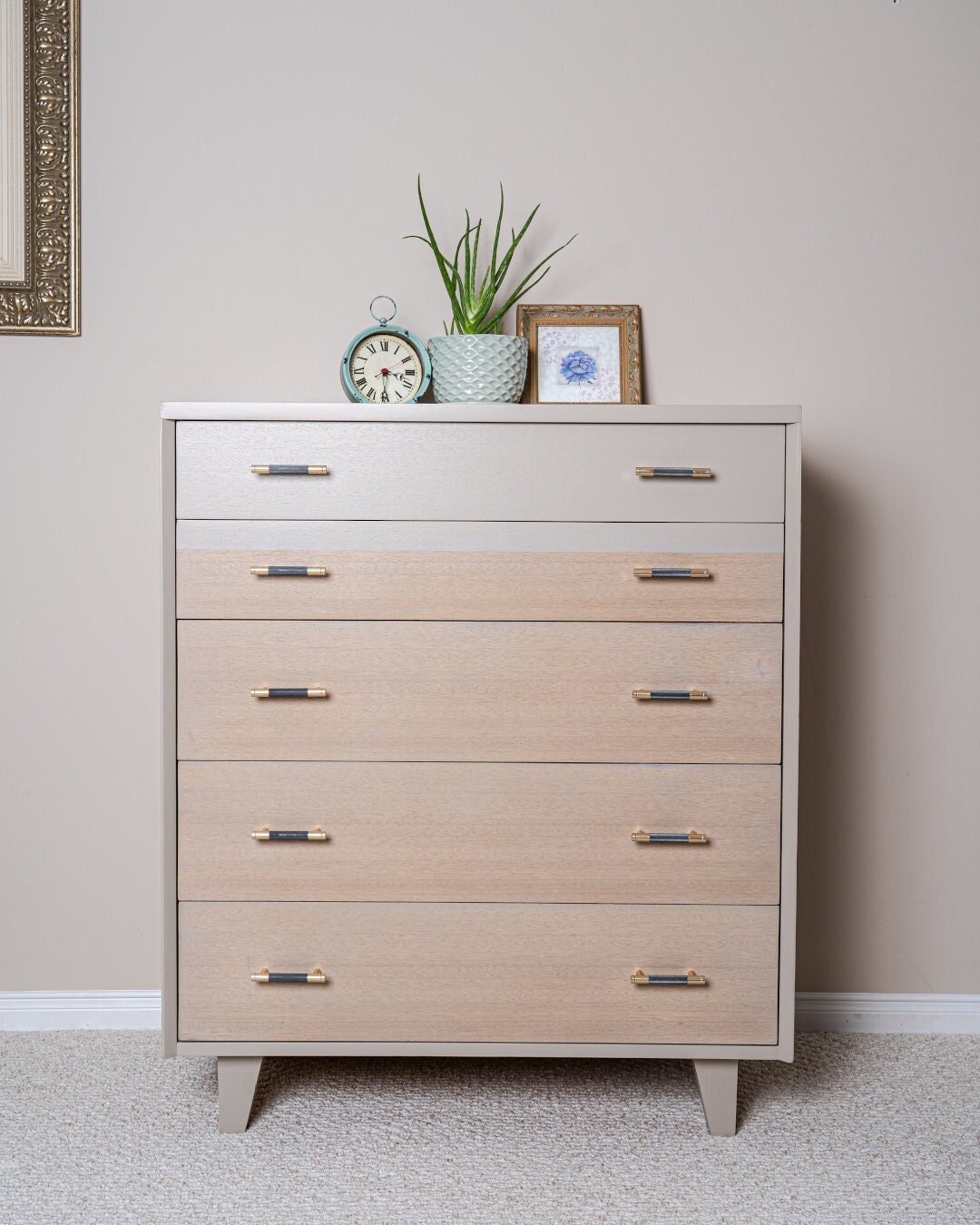 SOLD Boho Design Dresser / Drawer 5 Drawertall Dresser Etsy