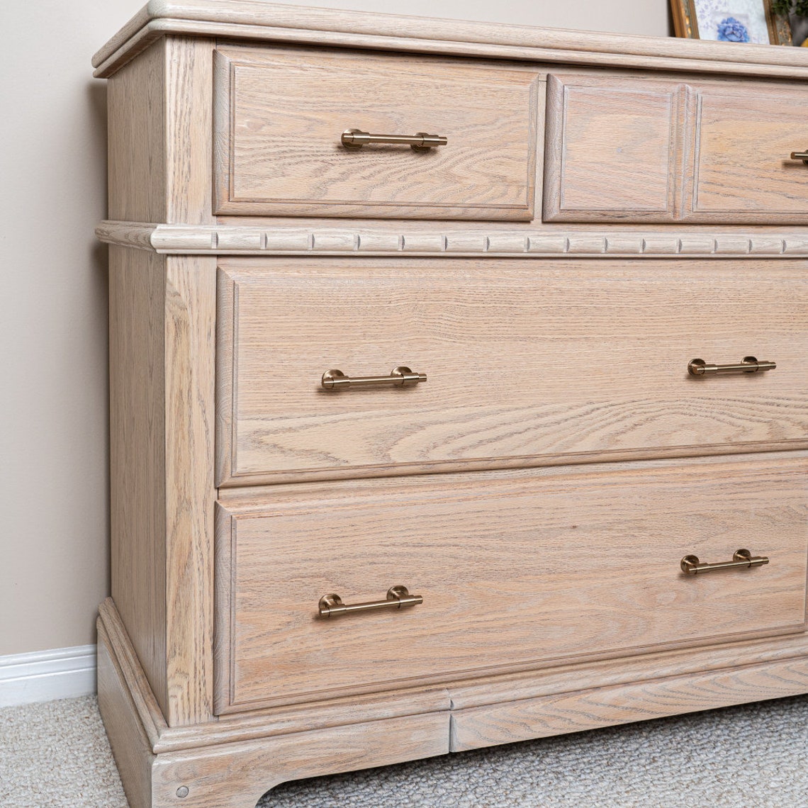 Oak Dresser / Raw Wood Dresser / Modern Refinished Dresser Etsy Canada