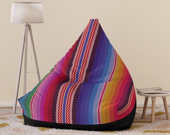 Colorful Striped Bean Bag Chair Cover Colorful Bean Bag Colorful Boho Room Decor Adult Bean Bag, Aztec Colorful College Dorm Room Boho