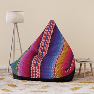 Colorful Striped Bean Bag Chair Cover Colorful Bean Bag Colorful Boho Room Decor Adult Bean Bag, Aztec Colorful College Dorm Room Boho image 1