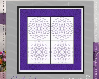 Purple Mandala Wall Art, Purple Print,  Artwork, Purple Canvas Art, Purple Home Decor, Purple and Black Decorating, Home Interior Design