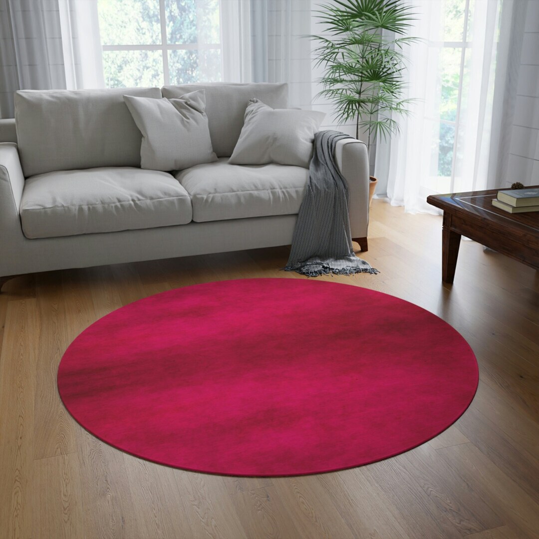Pink Ombre Rug Pink Home Decor Round Pink Rug for Living Etsy