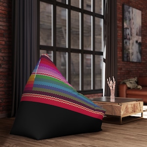 Colorful Striped Bean Bag Chair Cover Colorful Bean Bag Colorful Boho Room Decor Adult Bean Bag, Aztec Colorful College Dorm Room Boho image 9