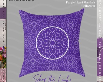 Purple Cushion, Purple Pillow, Purple Decor, Home Styling, Home Decoration, Room Transformation, Room Design, Purple and White Heart Cushion