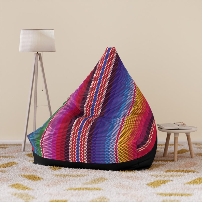 Colorful Striped Bean Bag Chair Cover Colorful Bean Bag Colorful Boho Room Decor Adult Bean Bag, Aztec Colorful College Dorm Room Boho image 1