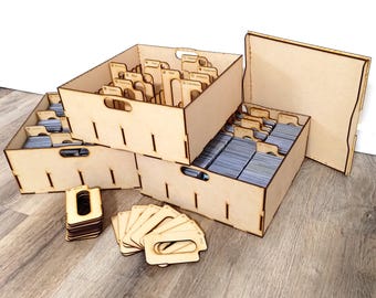 Card Storage Box Digital Files, 3mm, DXF, SVG, Laser Cut, MTG Cards.