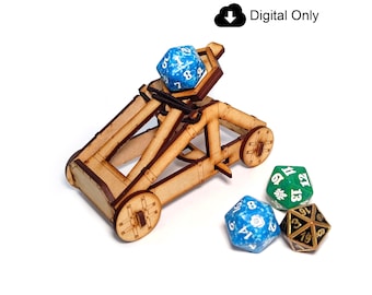 Würfel-Katapult digitale Dateien, Laserschnitt 3 mm Holz, DXF SVG