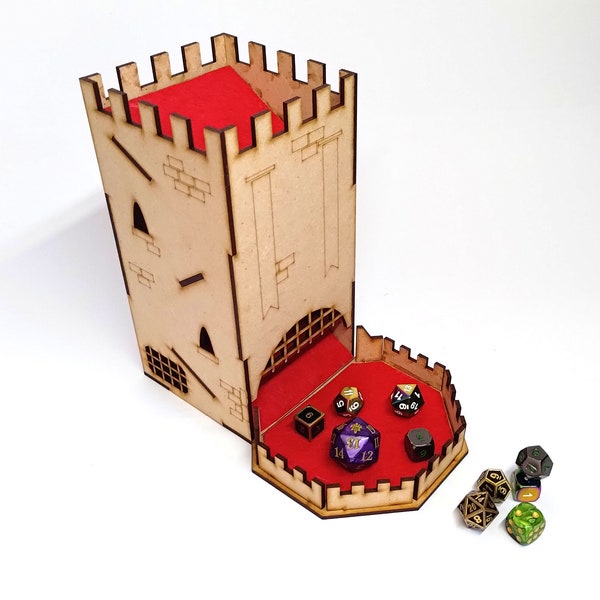 Dice Tower Digital Files, 3mm laser cut, fabric, SVG