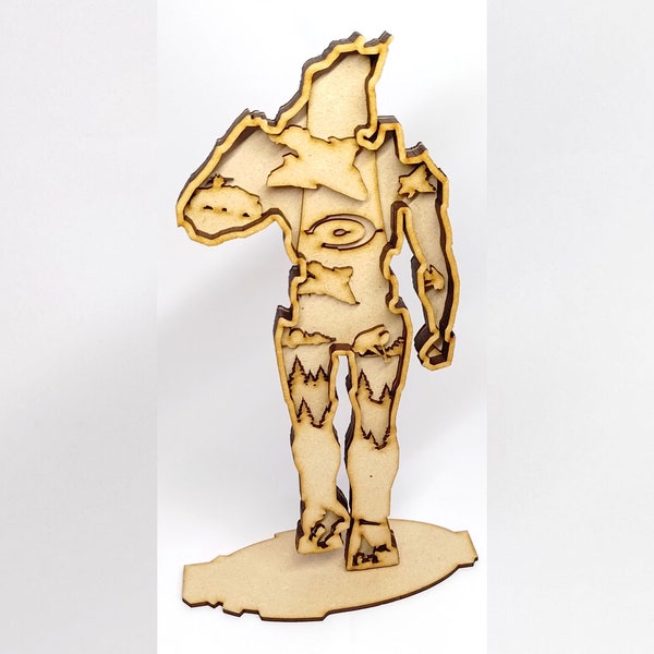 Halo Master Chief Layered Art Digital Files, 5 layer, free standing, laser cut