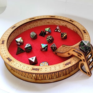 Round Dice Tray Laser Cut Files: Wood & Fabric, with Dice Slide (DXF SVG)