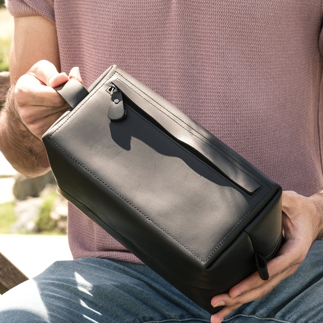 Personalized Leather Dopp Kit Bag, Groomsmen Gift Mens, Leather ...
