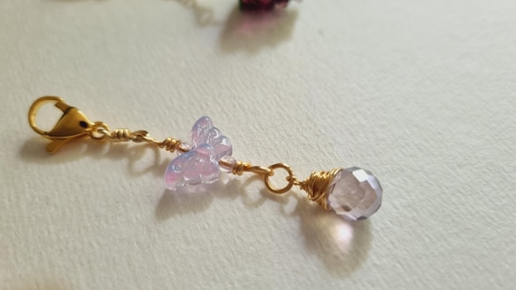 Delicate Butterfly and Bead Wire Wrapped Charm