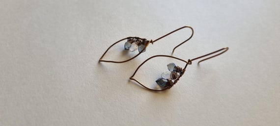 Skyleaf  Wire-Wrapped Crystal Earrings – Boho Chic Dangle Jewelry