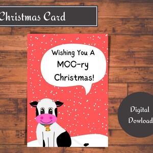Ik wens je een Moo-ry-kerstkaart