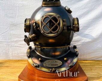 マークV米海軍潜水ヘルメット：18インチスチール製スチームパンク風