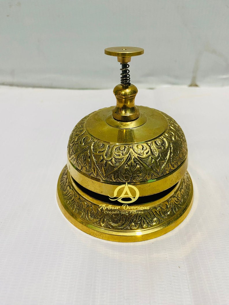 Antique Brass Desk Bell Elegant Look Golden Desk Bell Counter Bell ...