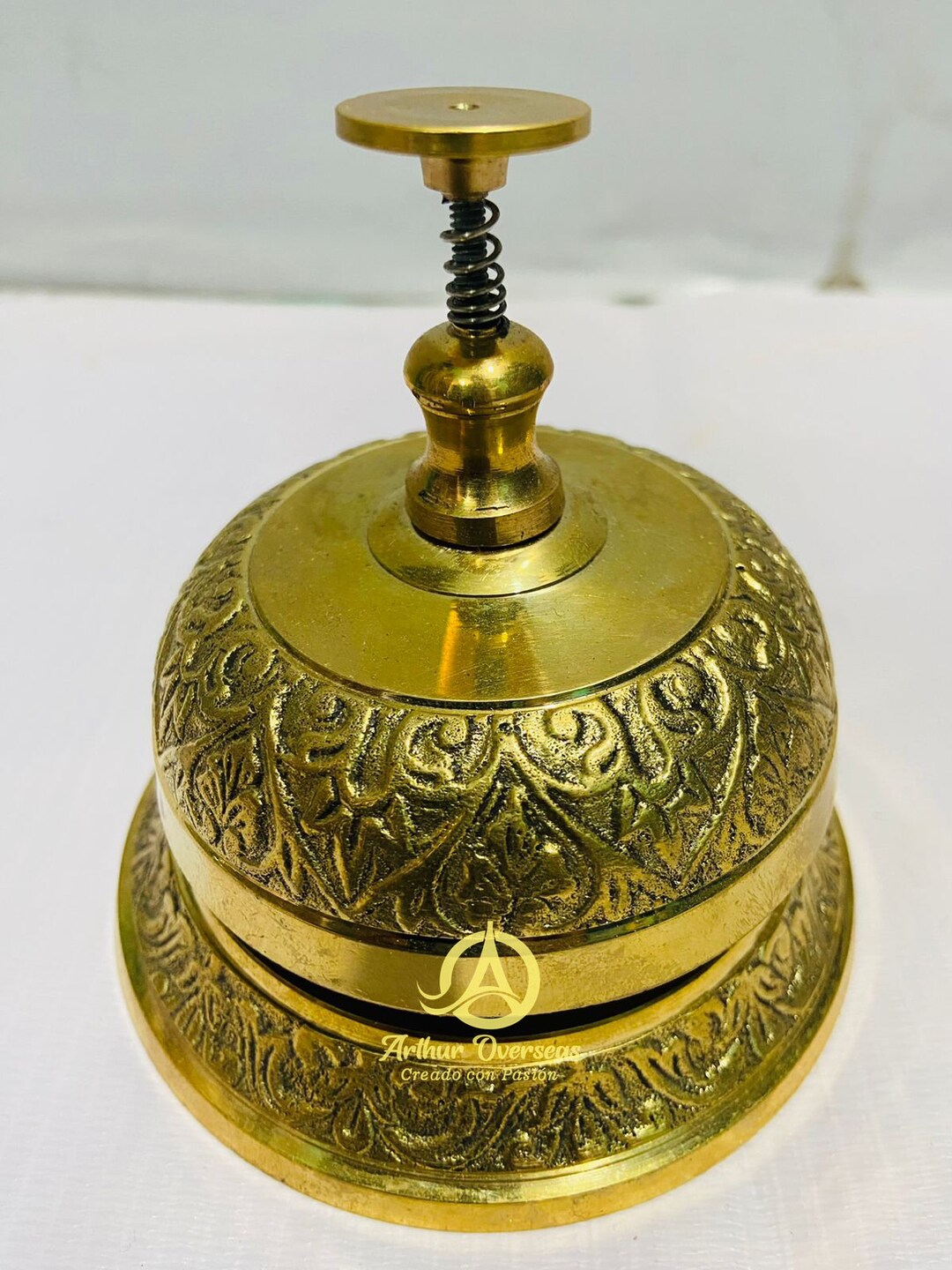 Antique Brass Desk Bell Elegant Look Golden Desk Bell Counter Bell