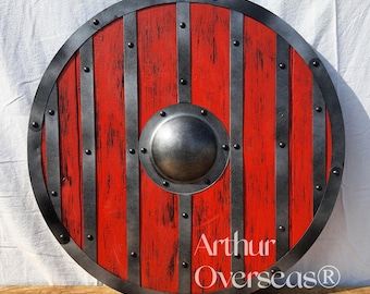Escudo vikingo de Bjorn Ironside: decoración nórdica hecha a mano para LARP y cosplay