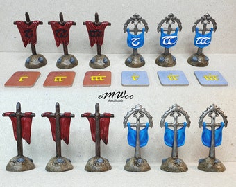 ARMY BANNERS | PAINTED | War Of The Ring | miniatures | flags | Handmade | Board Games |