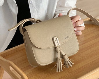 Petit sac carré minimaliste en peau de vache, sac à bandoulière vintage, sac à main pour femme, cadeau personnalisé pour elle