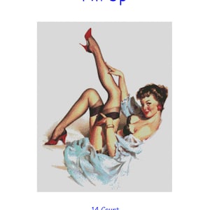 Cross Stitch Chart, Pattern, Pin up. Model, Painting, Art, Girl, 40&#39;s, 50&#39;s, Nose Art, #6