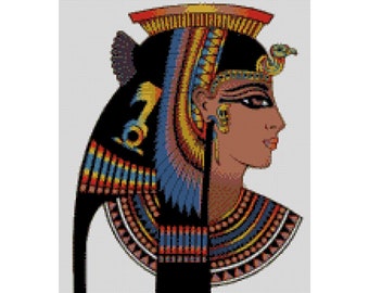 Cross Stitch Chart, Pattern, Cleopatra, Queen, Goddess, Ancient, Egypt, Pharos, Mummy, Pyramids