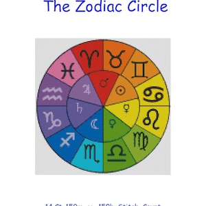Cross Stitch Chart, Pattern, Zodiac, Sign, Horoscope, Star, Birth, Astrology