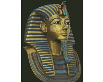Cross Stitch Chart, Pattern, Toutankhamon, Tutankhamen. Tutankhamun, King,  Ancient, Egypt, Pharos, Mummy, Pyramids