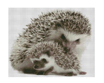 Cross Stitch Chart, Pattern, Hedgehogs, Wildlife
