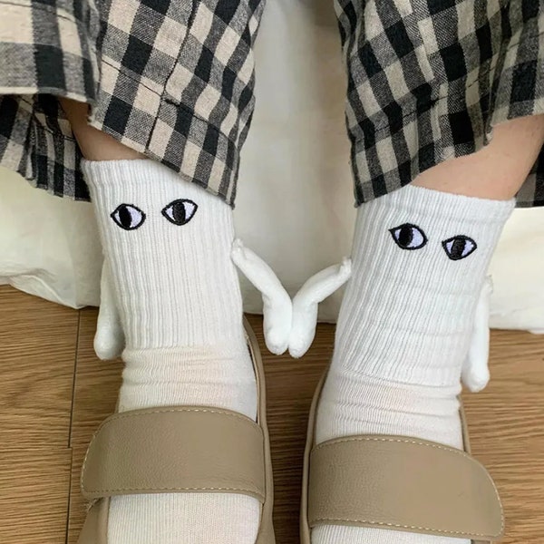 Magnetic Socks Holding Hands, Cartoon Couples Matching Socks