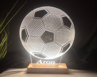 Personalisierte Fußball Lampe Geschenk Idee Für Fußballer Kinder und Erwahsene     Nachtlichter,Geschenke  für Männer, Jungen.Deko für Tisch