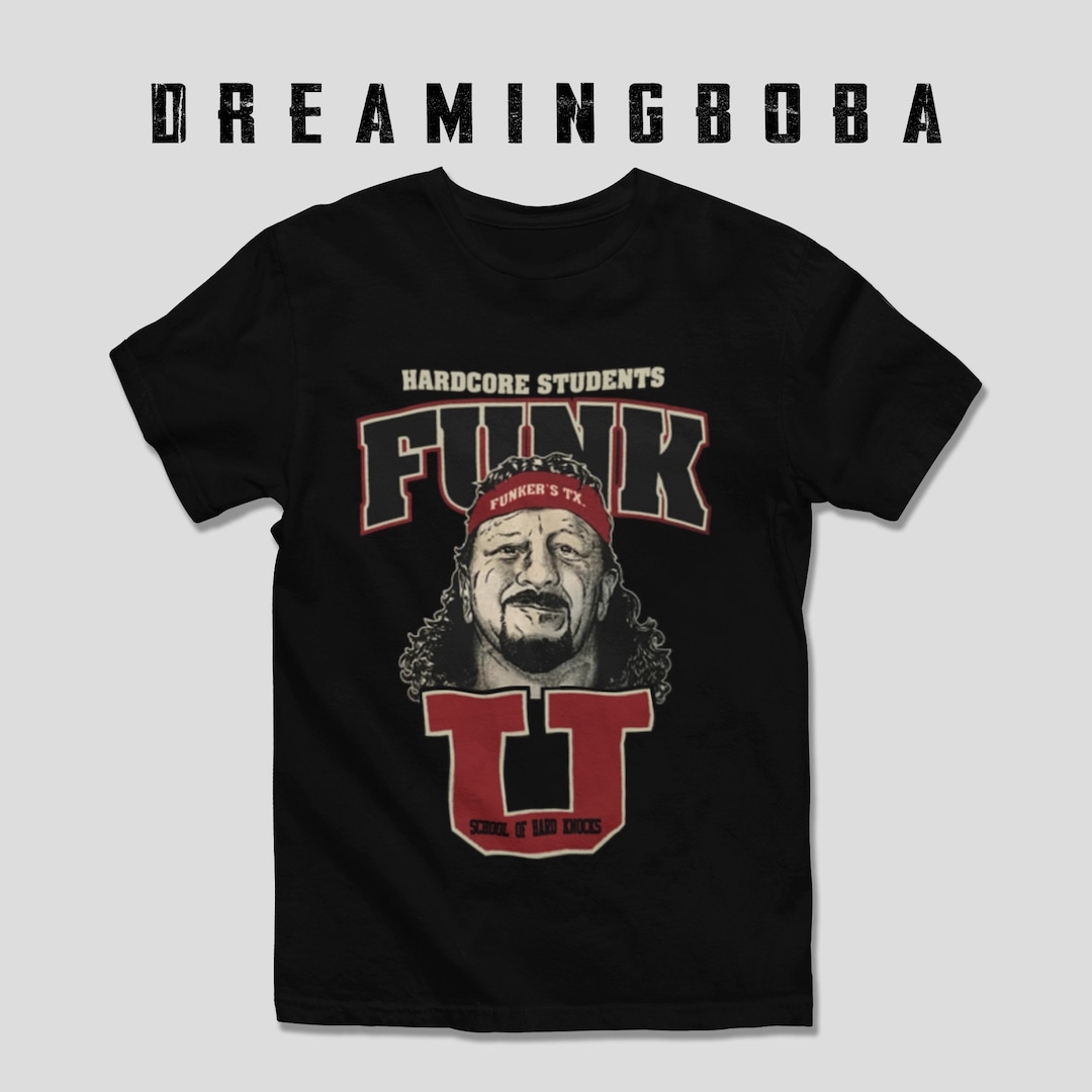 T-shirt Terry Funk Lutte Professionnelle - School Of Hard Knocks, 100% Coton, Tailles S à 5XL