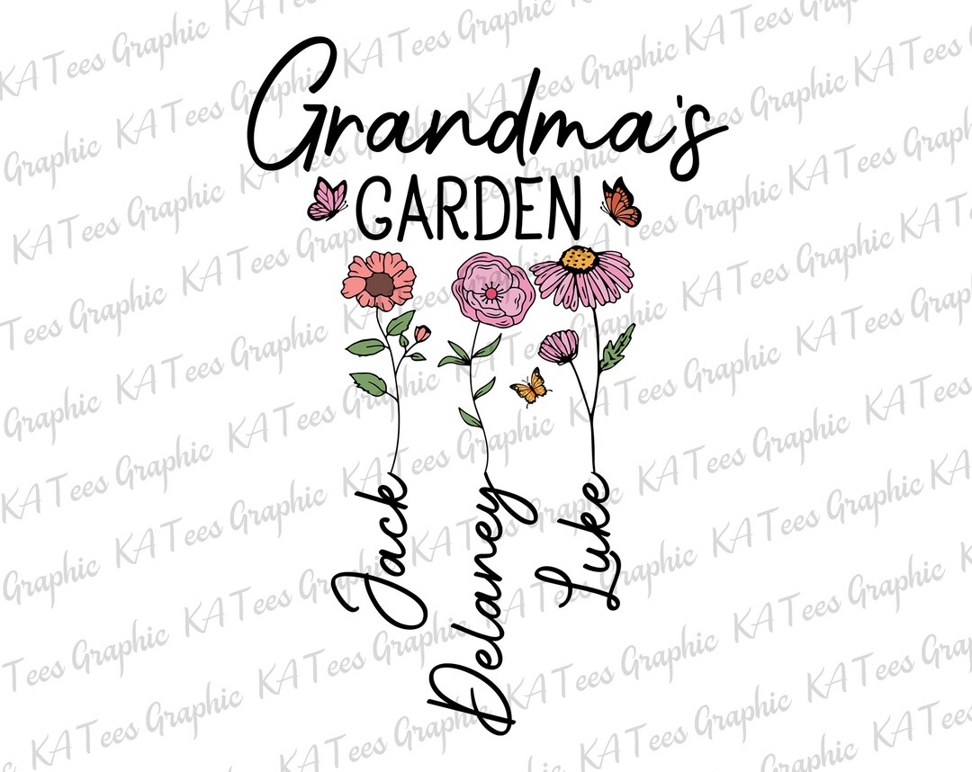 Personalized Grandma’s Garden SVG Grandma Flowers - Etsy