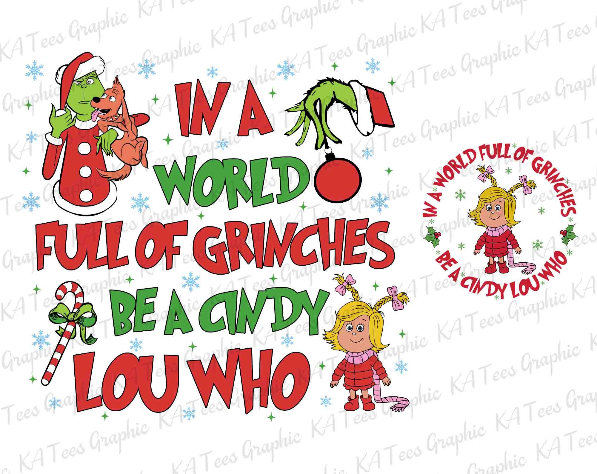 Pink Christmas Character Grinch Cindy Lou 40 oz 2 piece Tumbler Wrap 