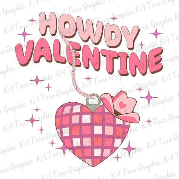 Howdy Valentine SVG, Western Valentines Svg, Valentines Day Svg, Disco Ball Valentines Svg, Cowgirl Valentines Svg, Retro Valentines Svg