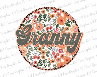 Floral Granny PNG, Retro Mama Png, Groovy Boho Sublimation, Mom Png, Mama Shirt Design, Mother's Day Png, Sublimation Png, Printable File