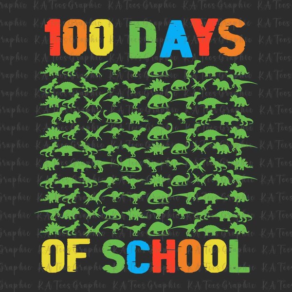100 Days Of School SVG, 100th Day Dinosaur Kids, 100th Days Of Awesome Dinosaur Lover Svg, Gift For Student, 100th Day, Teacher Shirt Svg