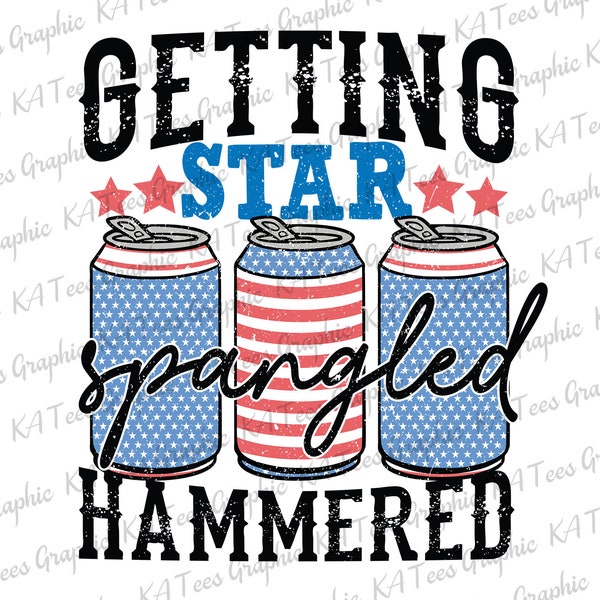 Getting Star Spangled Hammered PNG, 4th Of July Png, Fourth Of July Png, Patriotic Png, American Png, Retro USA Png, Digital Download