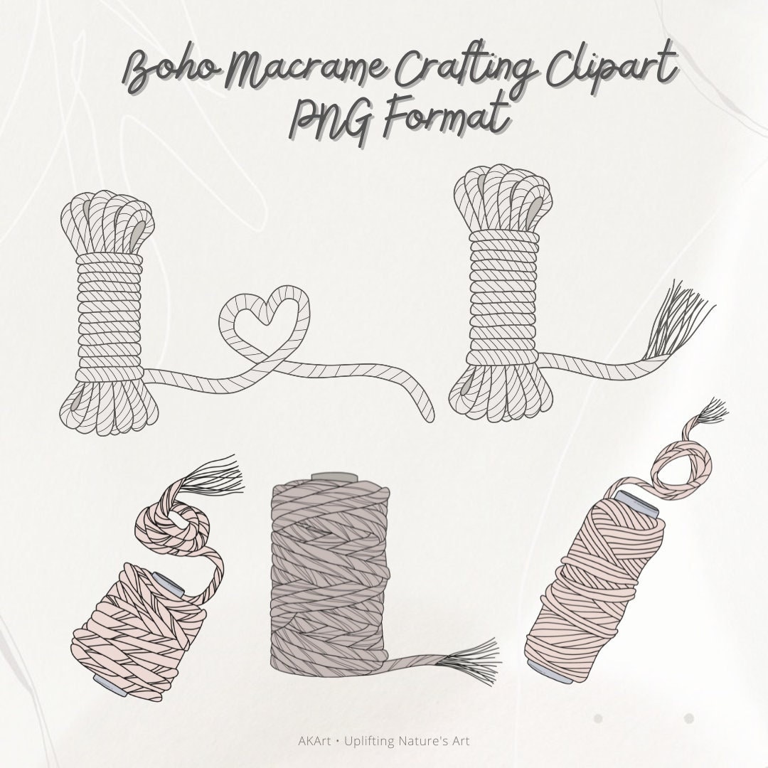 Ensemble De Macrame De Style Bohème Cintres Muraux Doodle Dessin À