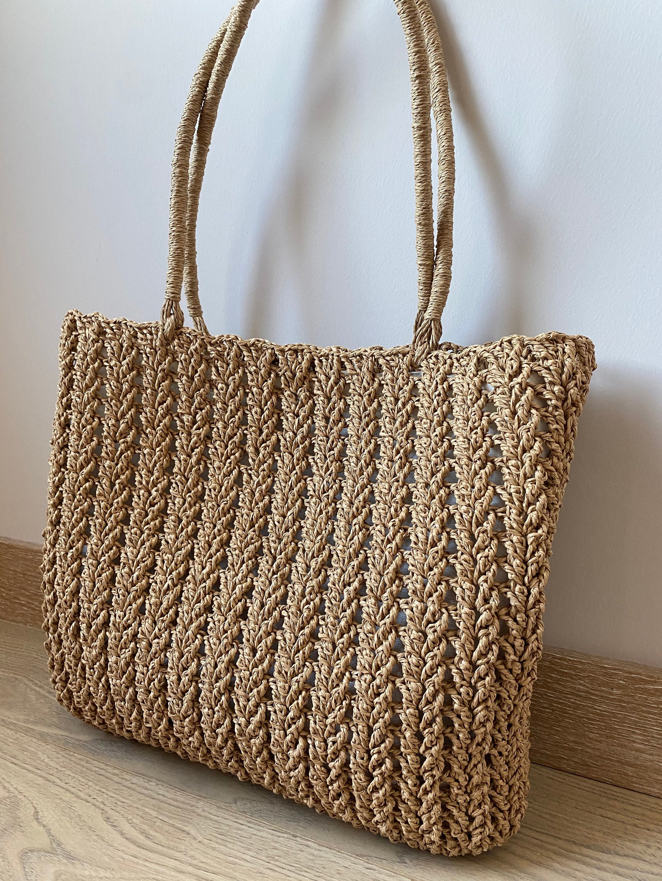 Raffia Tote Bag, Oversize Raffia Bag, Straw Bag, Shoulder