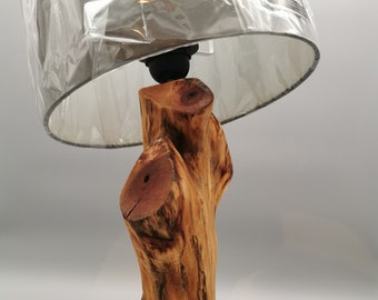 Tree trunk lamp unique handmade 3