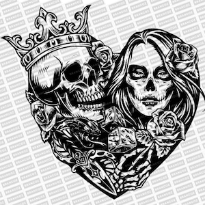 Chicano Skull Vector, Skull Instant Download PDF standaard, PNG, SVG, digitale download