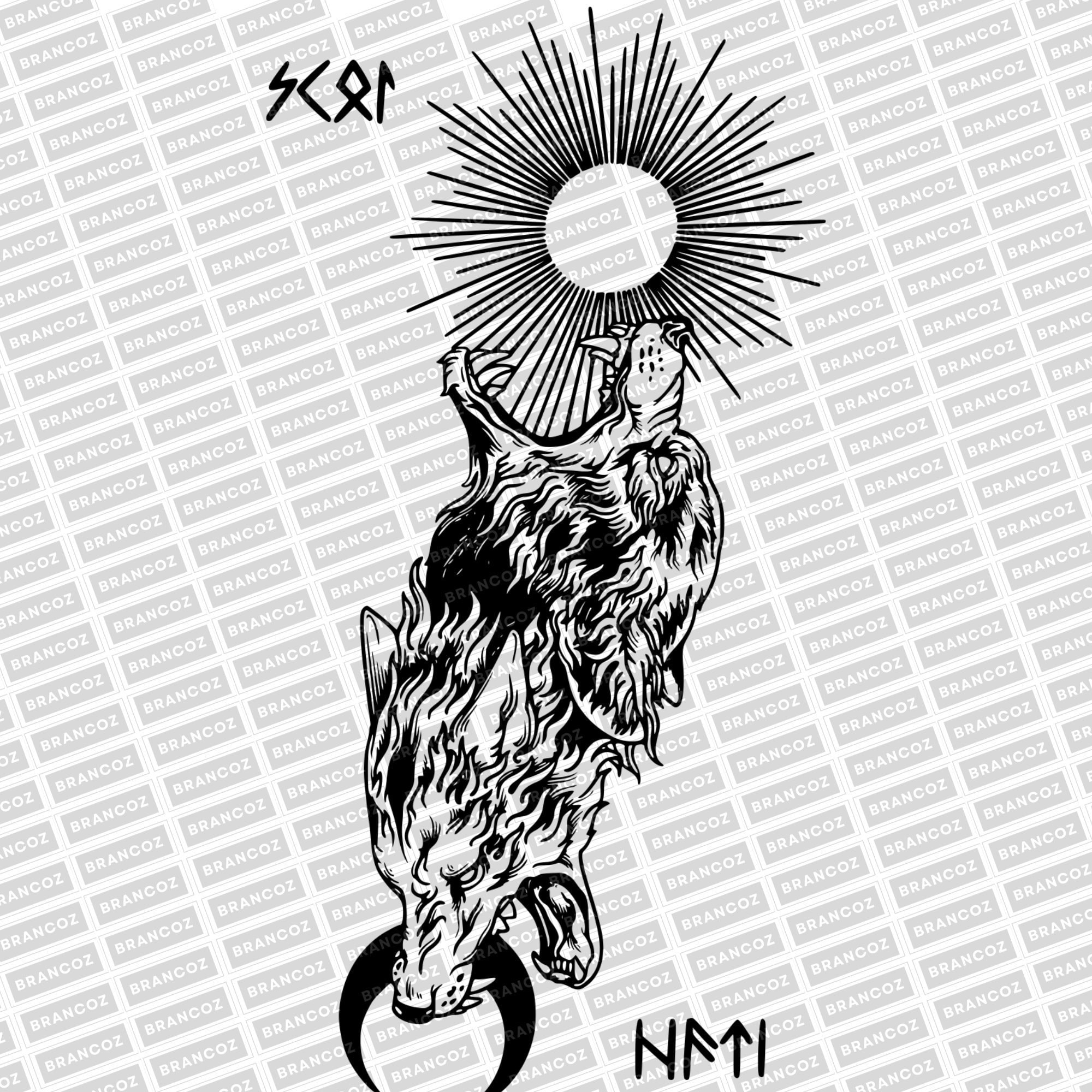 Nordic Wolves Vector Nordic Instant Download PDF Standard Etsy