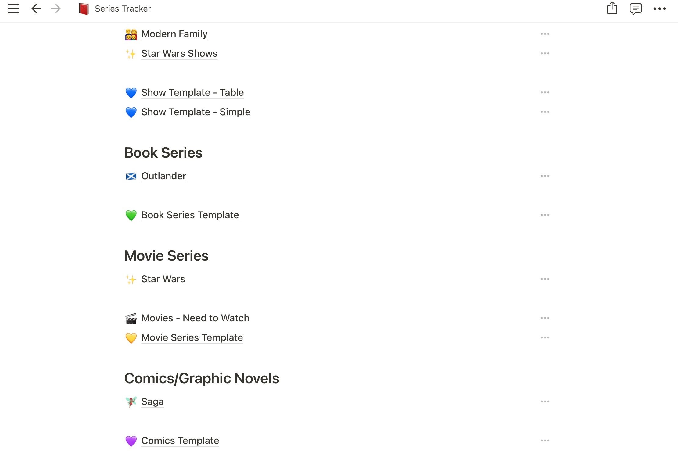 Notion Template Series Tracker - Etsy