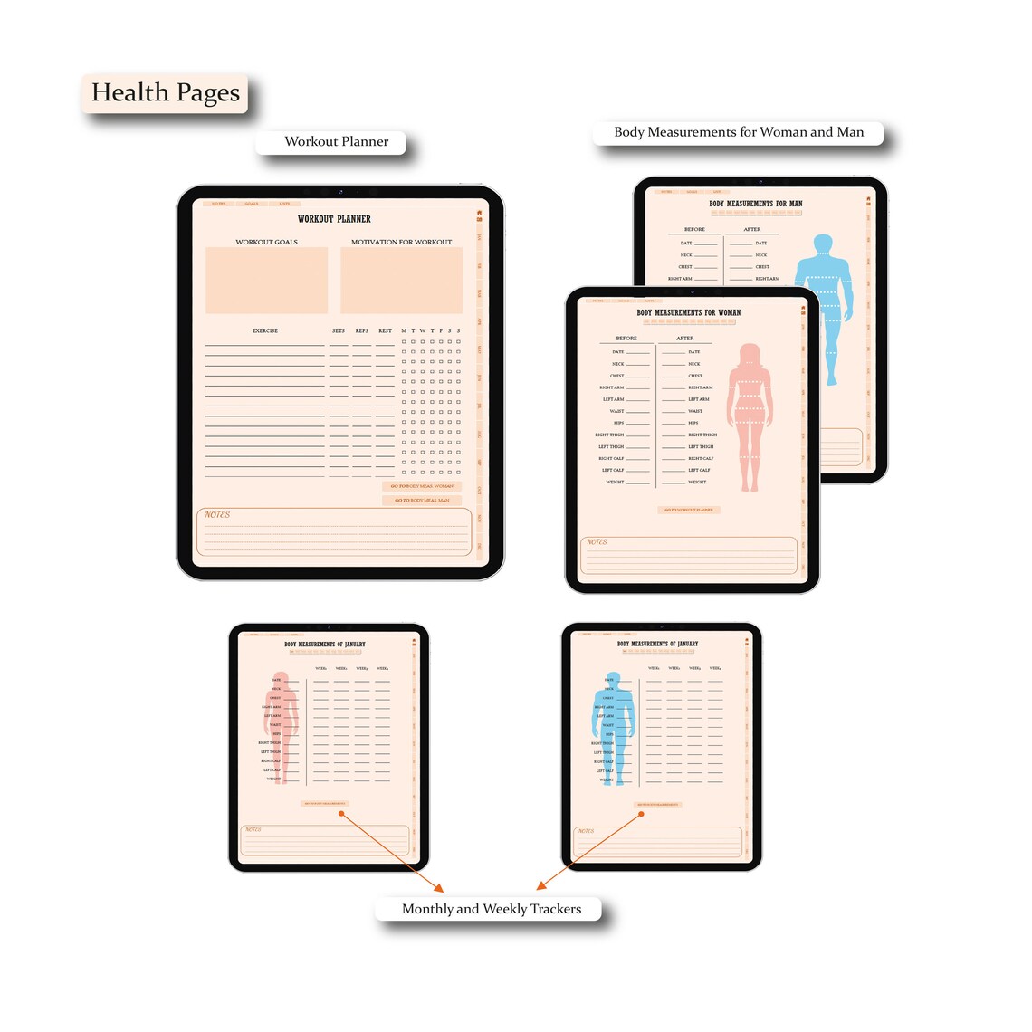 Digital Planner for 2023 Daily Planner Monday Start Digital Etsy