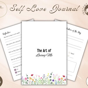 Self Love Journal Printable, Daily Guided Journal PDF, A4 Mental Health Planner, Mindfulness & Gratitude Prompts, Digital Self-Care Journal