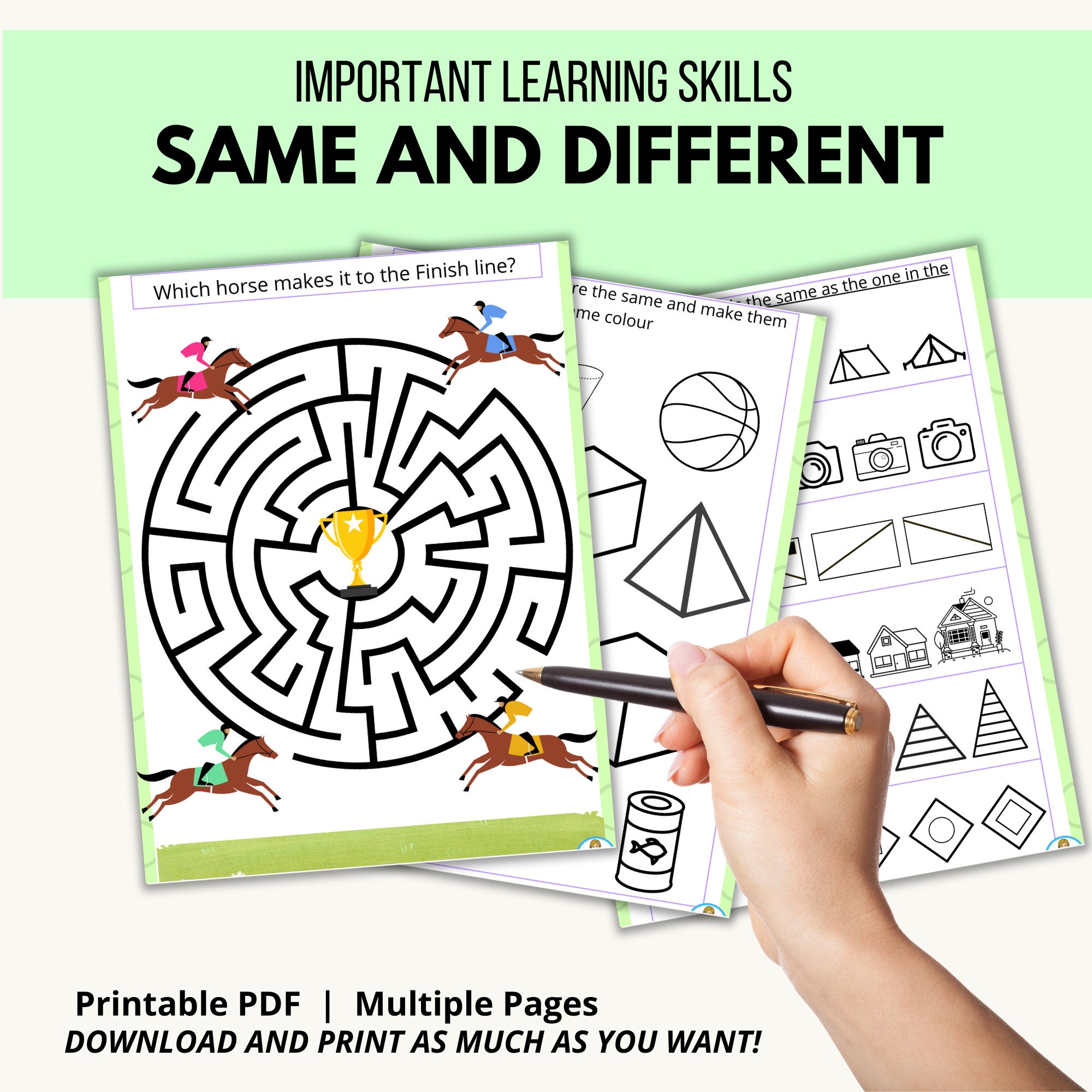 Same and Different for Early Learners, Visual Discrimination Skills for ...